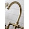 Kingston Brass KS2333RX Industrial Style Bridge Kitchen Faucet with Brass Sprayer, Antique Brass KS2333RX - alternate 6